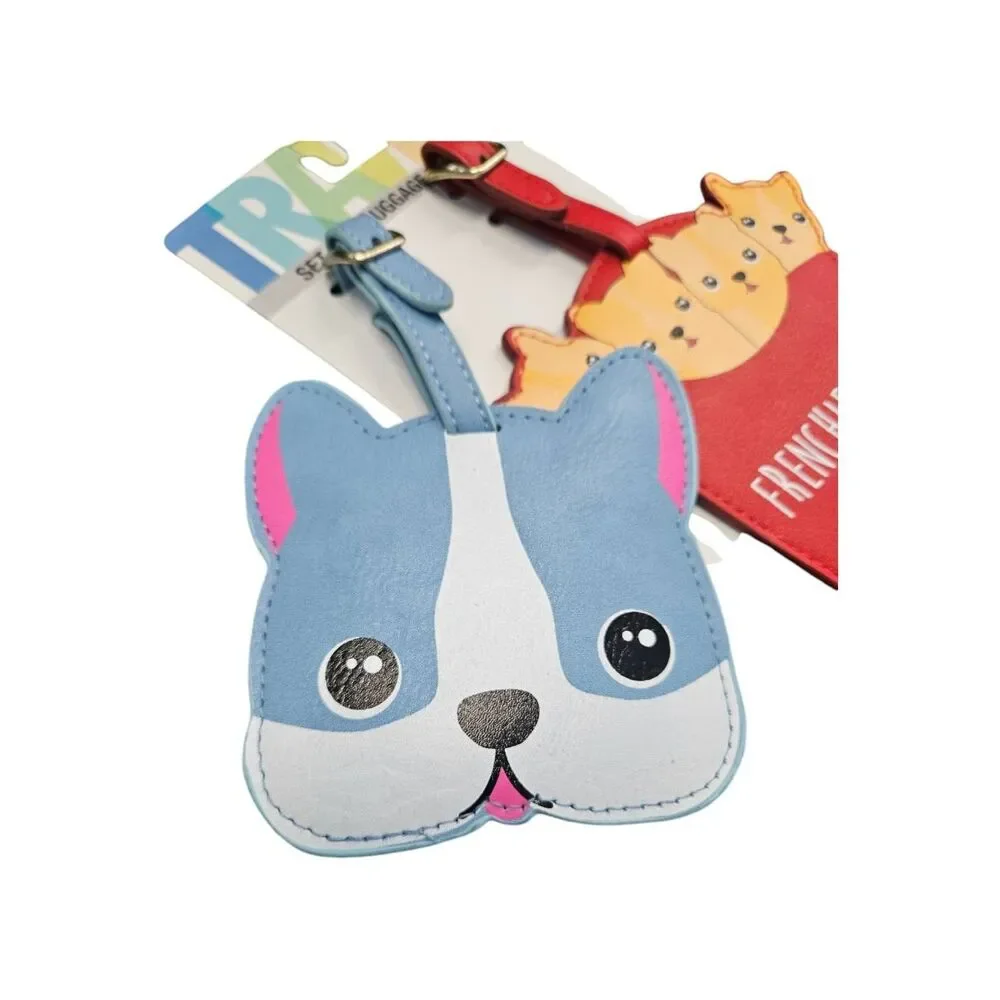 Luggage Travel Tags French Bull Dogs Set of 2 New Tags